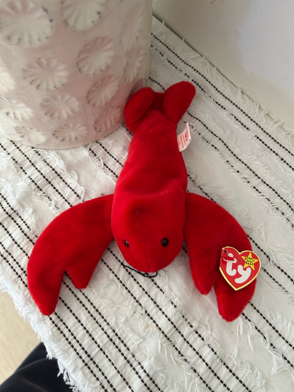 Vintage 1993 Ty Beanie Baby Pinchers Plush Lobster Stuffed Toy